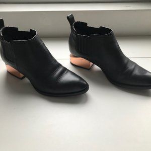 Alexander Wang Black Gold Leather Boots/booties